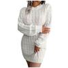 Women's  And Winter Casual Dress Round Neck High Waist Bag Hip Sweater Dress