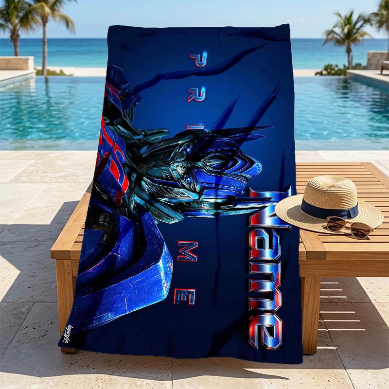 Custom Name Transform Prime Stylish printed beach towel,a quick-drying, absorbent mat suitable for the beach, pool, gym, and travel fans gift