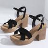 Fashion Outdoor Buckle Strap Wedge Sandals for Women Summer 2025 Comfortable Solid Woman Platform Sandles Open Toe Sandalias for Women