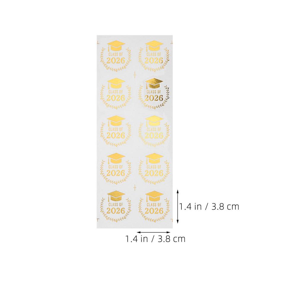 5Sheets Class of 2026 Graduation Stickers Senior Labels Round Adhesive Graduation Party Favor Stickers Invitations Envelopes