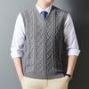 Herren Slim Fit Strick-Cardigan mit V-Ausschnitt: Grober Strickweste für Herbst/Winter Wärme