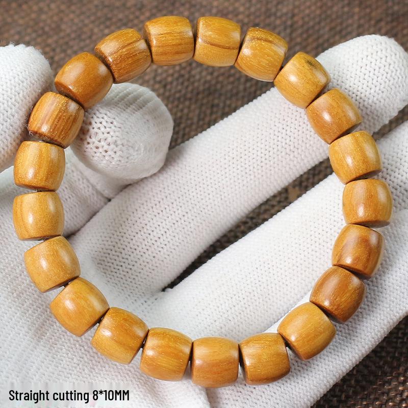 Zhemu 2.0 Gelbes Sandelholz Buddhistisches Perlenarmband (108 Perlen) für Männer und Frauen