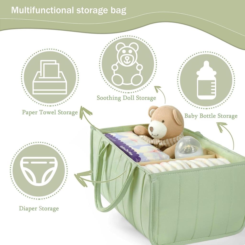 Spacious Diaper Caddy Organizer - Customizable Baby Organizers and Storage for Mom - Portable, Stylish Design