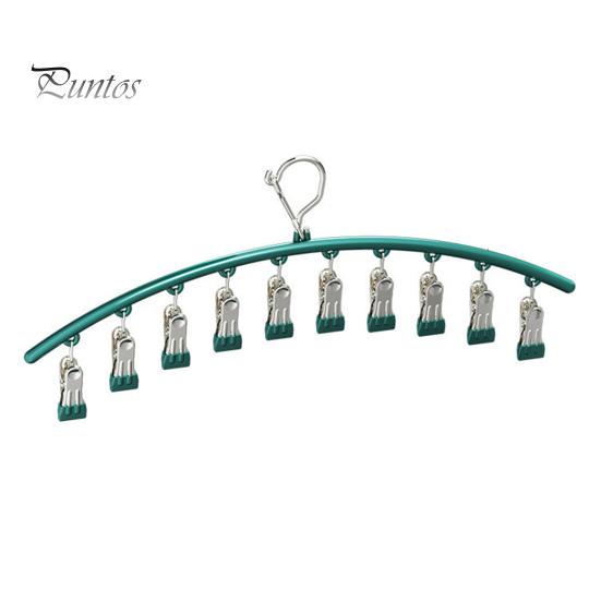 

Сушильная стойка из нержавеющей стали, вешалка для одежды с ветрозащитным крючком, прочная нескользящая вешалка для нижнего белья, вешалка для носков зелёный