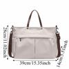 Fashion Stylish Women Shoulder Tote Bag Nylon Durable Commuting Handbag Two Pockets Solid Color Large Capacity Handbag Office