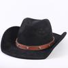 Popolare cappello da cowboy western classico in camoscio europeo e americano, cappello a tesa larga moda uomo e donna per l'ombra