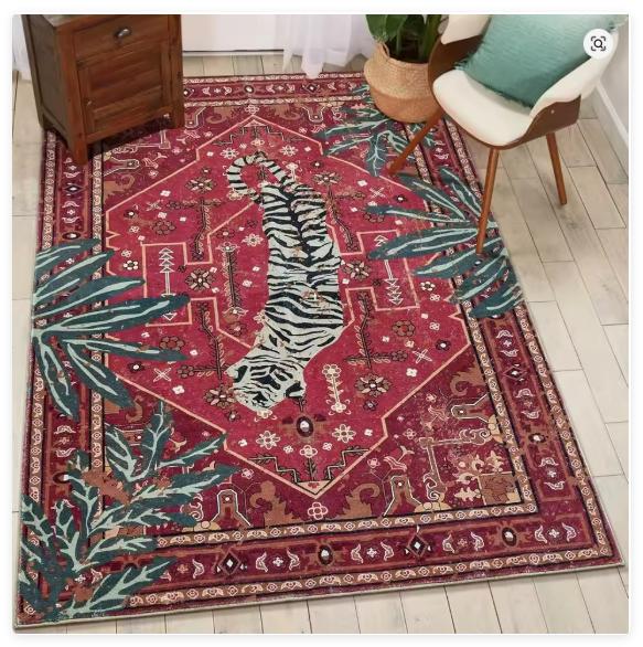 Symmetric Vintage Jungle Leopard  Multicolor Carpet Soft Non-slip Mat Rug for Living Room Home Decor Bedroom Rug Coffee Table