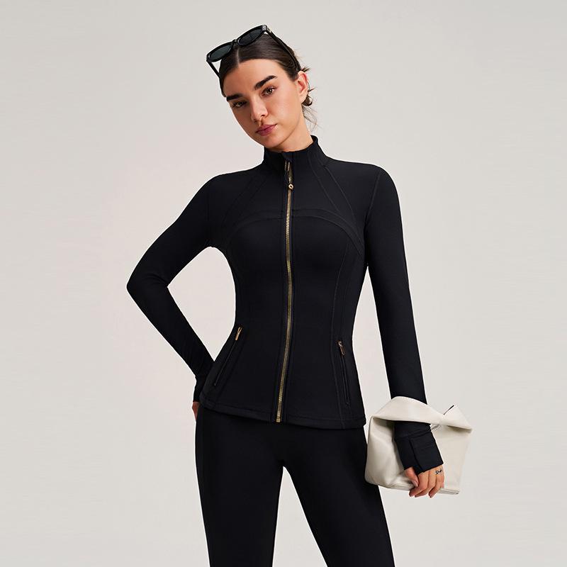 

Женский утягивающий костюм для йоги Осень/Зима 2025 - Фитнес-куртка с длинным рукавом и воротником-стойкой M