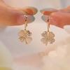 High-Grade Luxury Green Four-Leaf Clover Earrings Delicate Good-Looking Earrings Buckle Fashionable Trend Of Diamond-Set Ladies Earrings