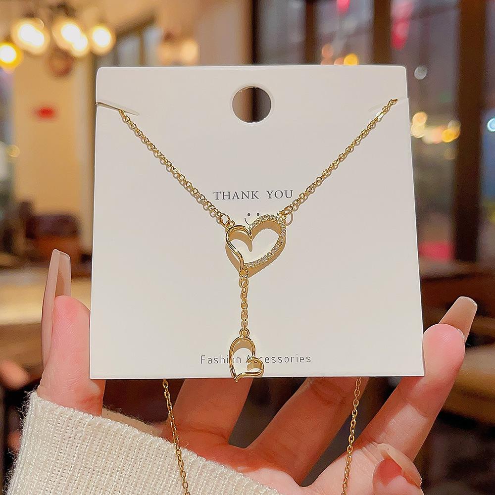 Soul mate necklace jewelry girl niche clavicle chain sweet high-grade Joker pendant temperament light luxury necklace.