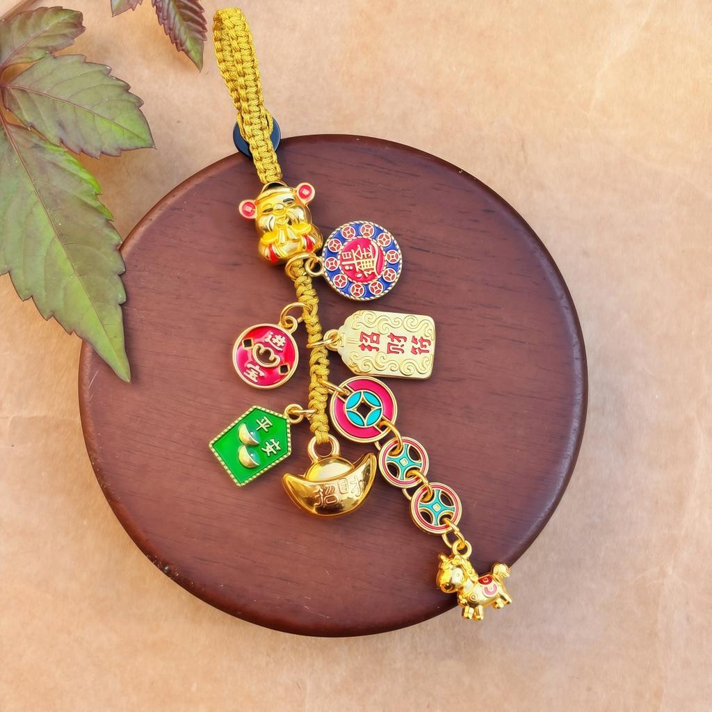 Year Of The Horse Lucky Fortune Keychain Mobile Phone Lanyard Zodiac Horse Pendant Bag Hanging Accessories  Year Gift