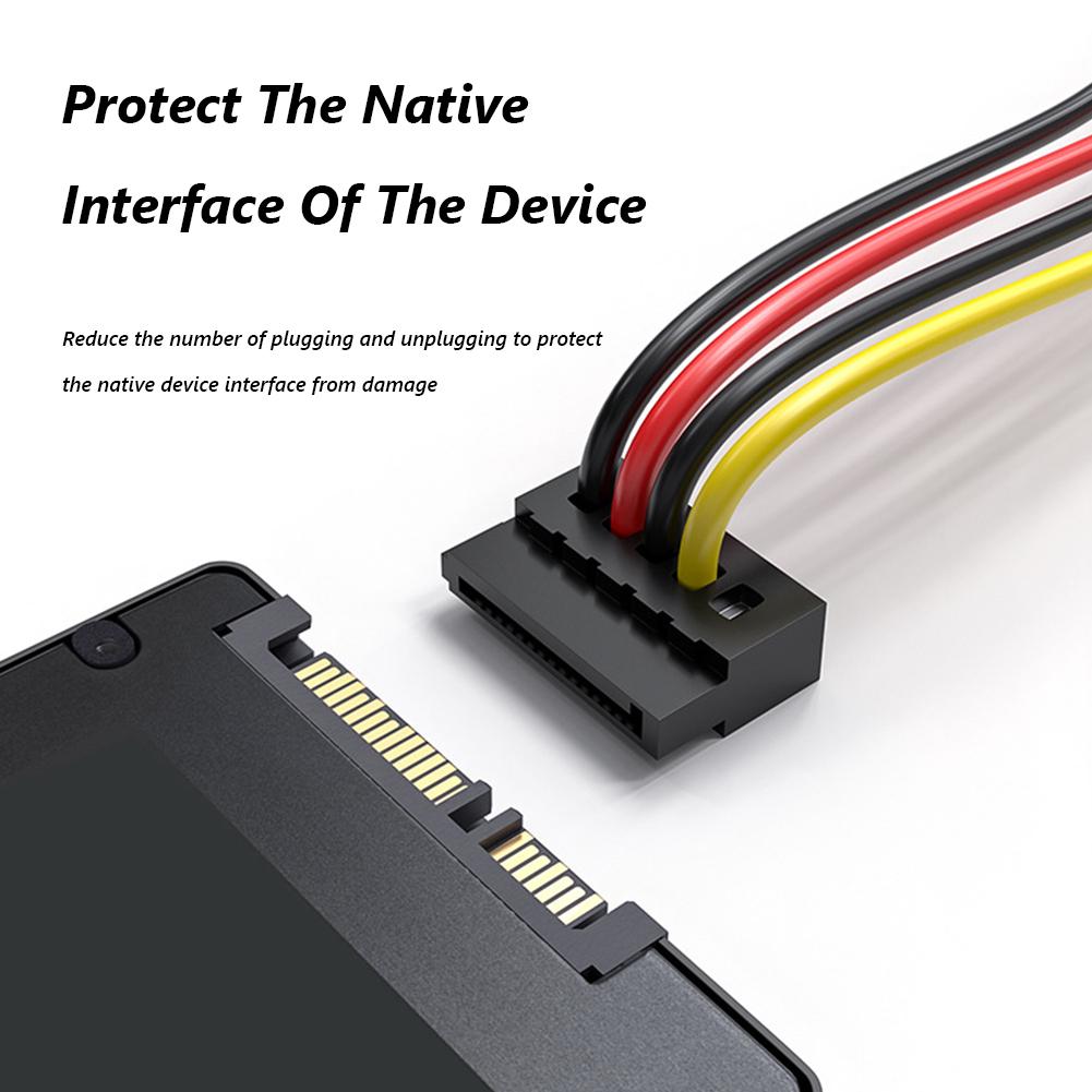 DIY Power Connectors Hard Drive 1 to 5 SATA Power Cable Adapter Splitter Cables Hard Drive Power Supply Cord