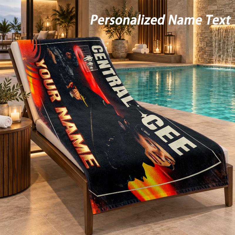 Central Cee Custom Name Beach Towel Large Soft Towel for Indoor Bathroom Outdoor Beach
