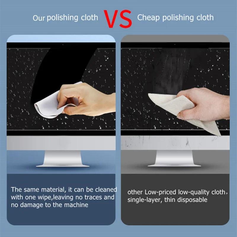 1/2/3Pcs Premium Microfiber Polishing Cloth Lint Free Scratch Proof For Cleaning Phone Tablet Laptop Screens