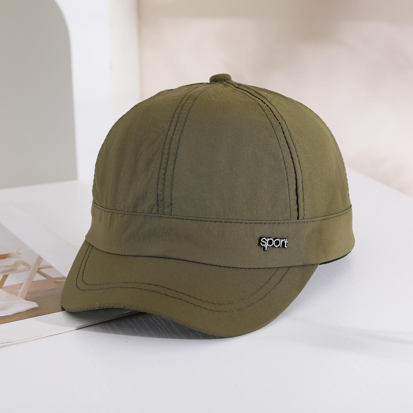 

Summer quick-drying and breathable baseball cap, simple solid color short brimmed beanie, outdoor sun protection hat One Size