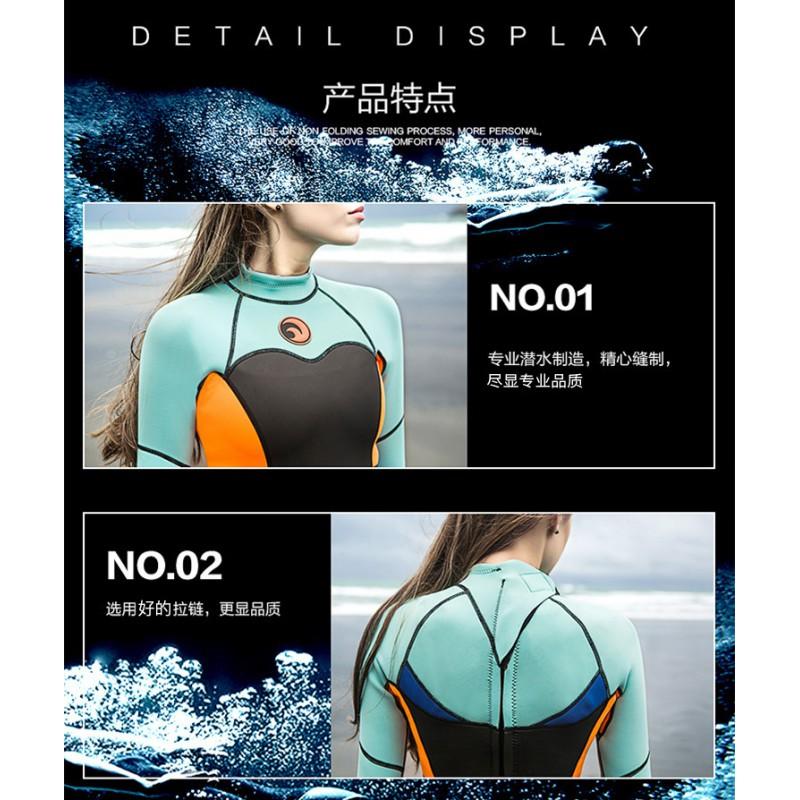 1.5mm Neoprene Wetsuit Women Slim Fit Snorkeling Swimming Surfing UV Protection Thermal Dive Suit