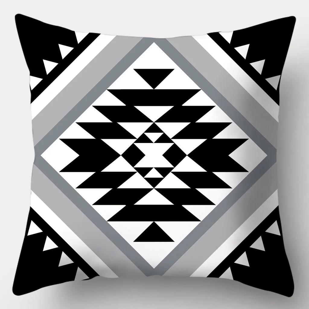 Black and White Series Cushion Cover 45cmX45cm Pillow Case Square Sofa