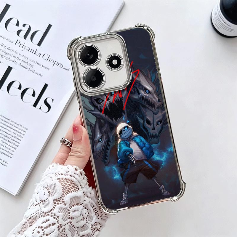 U-Undertale S-Sans Vergoldetes Handyhülle Für Xiaomi Redmi Note 14 15 Pro Plus 13 12 11 11S 11T 10 9S 9 5G Anti-Fall Airbag-Abdeckung