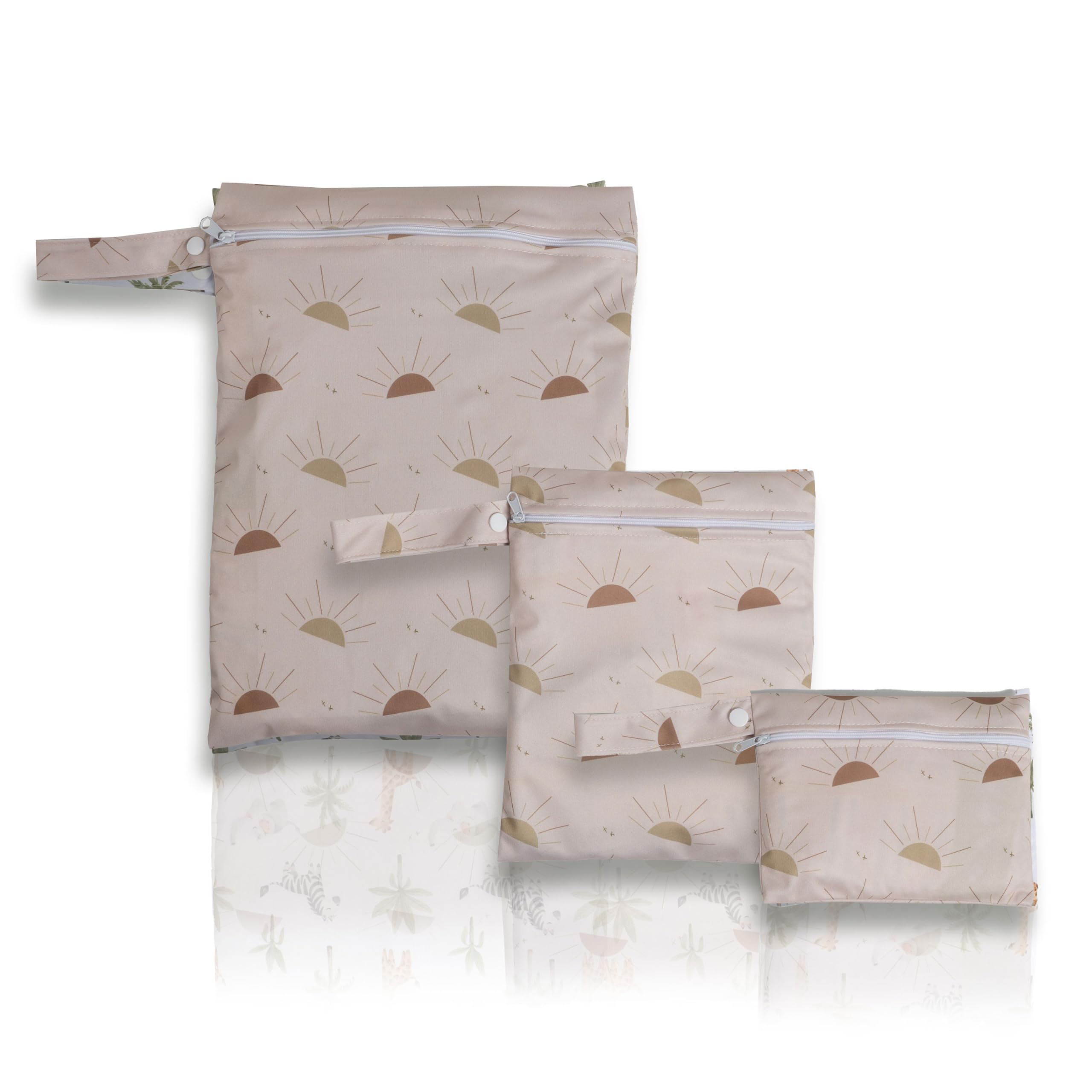 

Waterproof Diaper Pouch Set for and Kindergarten [plunmoln] (3-Piece Set), Multi-Purpose, Travel, Yoga, Gym, Sports, Daycare, (C (Sunrise))