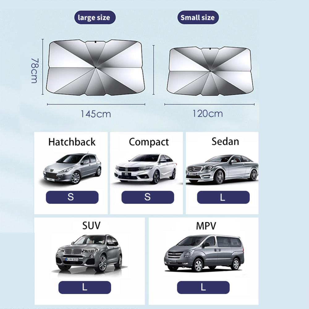 Car Umbrella Windshield Sunshade Foldable Sun Shade Front Window Cover for UV Block Heat Portable Protector ParasolWindshield Sunshades 1