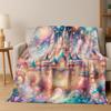 Enchanted Fairytale Princess Castle Gothic Castle Cartoon Flannel Blanket,Cozy Soft Throw Blanket for Home Bedroom Bed Sofa Kids
