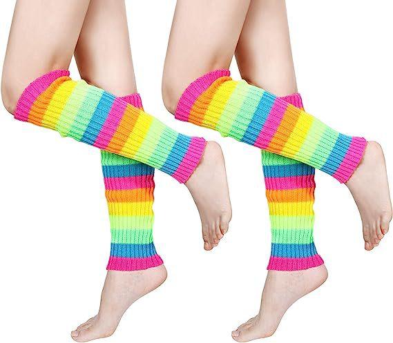 Adult Hot Selling Wool Knitted Leg Warmers 1980s Retro Party Costume Accessories Cozy Vintage Bold Fun Look