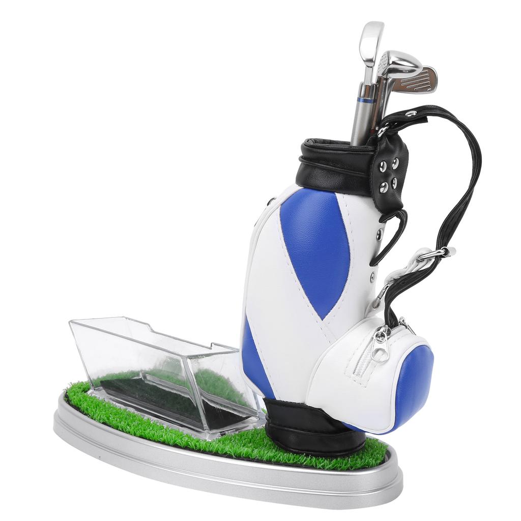 Mini Desktop Golf Bag Pen Holder with Golf Pens Business Card Box Base Souvenir Set Gift