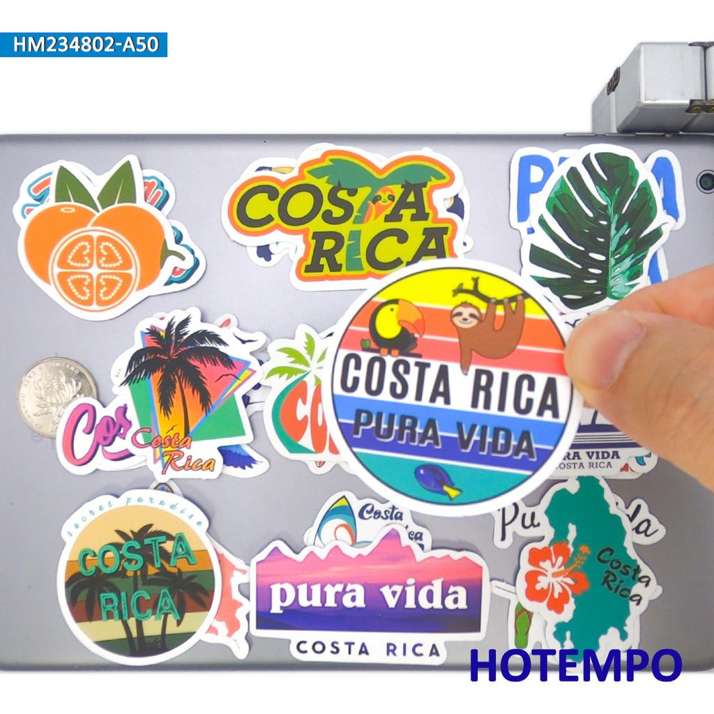 Autocollants de Voyage Style Costa Rica Été Plage Surf Image Rétro Pour Décoration Créative DIY Autocollant Drôle 203050Pcs