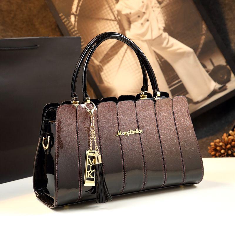 Luxuriöse 2025 Stilvolle Patchwork-Handtasche: Vielseitige Damen Umhängetasche & Mom Bag aus echtem Leder