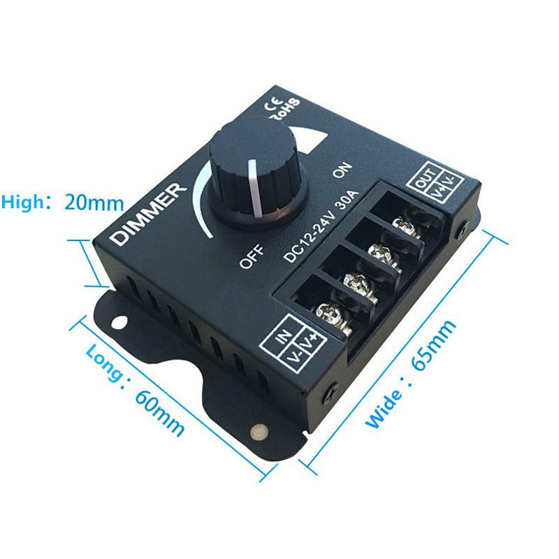 12v 24v Led  Dimmer  Switch 30a 360w Regulator Adjustable Controller Soft Stable Pwm Digital Dimming