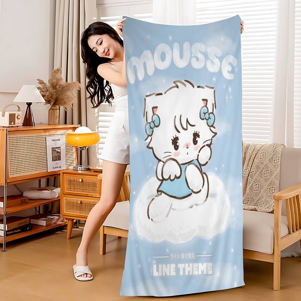 Cute M-Mikko I-Illustrations Anime Beach Towel Colorful Bath Towels For Girl Microfiber Quick Dry Sand Free Beach Yoga