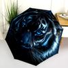 Ferocious Tiger  Pattern, Automatic Folding Umbrella, Portable and Foldable Design, 8 Ribs, a Christmas or Birthday Gift.