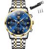 Xqiyi Men S Analog Quartz buSineSS Watch Waterproof Blue Silver Gold olevS G5529