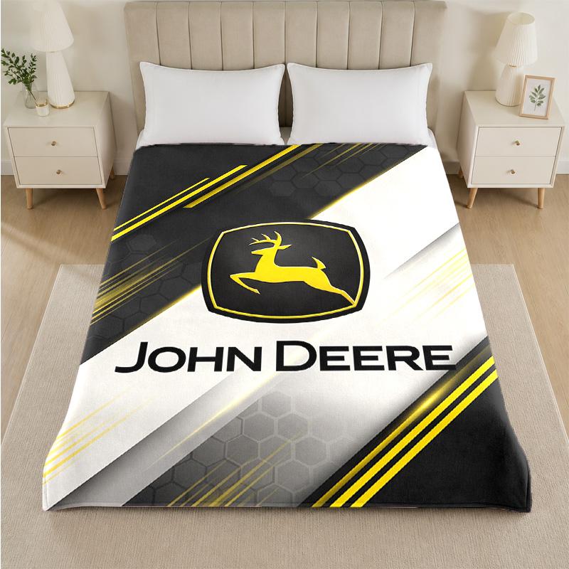 John Deere Print Flanelldecke Gemütliche Leichte Plüschdecke für Bett Sofa Haushalt