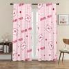 2pcs Pink grid "LOVE YOU" envelope curtain   sweet confession   bedroom and living room   with a drawbar pocket decoration