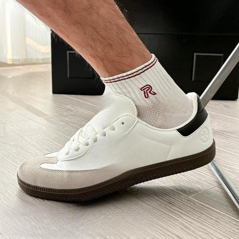 Shorts-style Men's Summer Lightweight Trendy Sports Socks with Letter Embroidery, Cotton Socks, Versatile and Breathable Basketball Socks