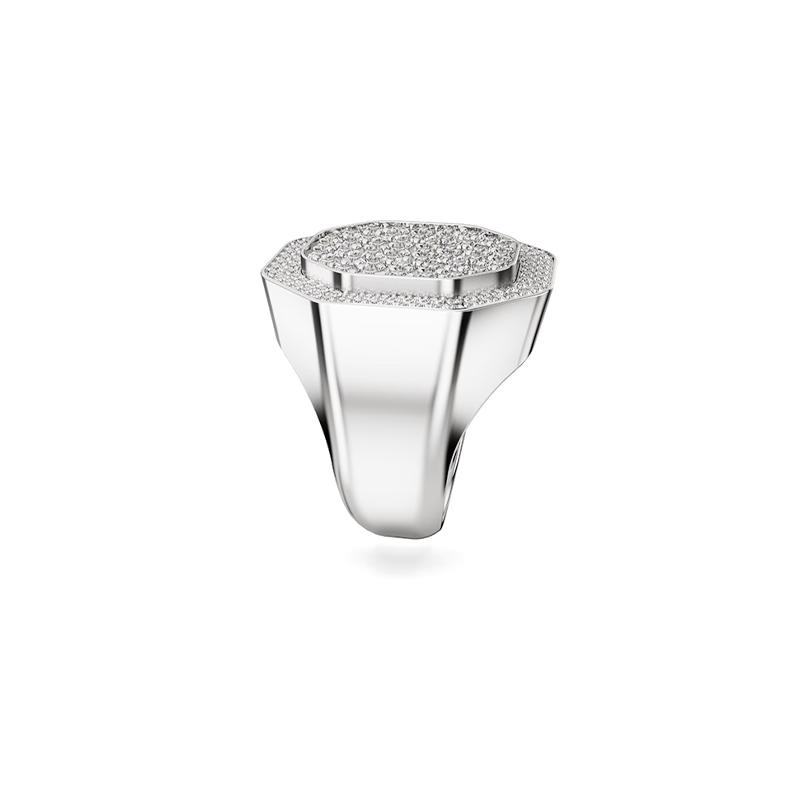 Swarovski Dextera Cocktail Statement Ring Octagon White Crystal Rhodium Plated Silver 62