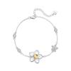 Adjustable Floral Bracelet Women With Natural Crystal Beads Sterling Delicate Handmade Jewelry