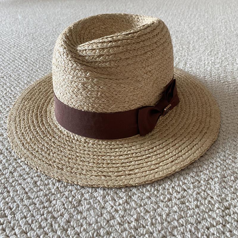 2024 Imported Raffia Top Hat Fashion Versatile Women'S Straw Hat Long-Term Spot Supply Factory Direct Supply Casual Versatile
