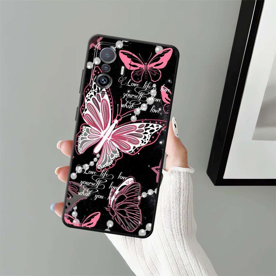 Simple Butterfly Funda Phone Cover Case for Xiaomi Mi 12T Pro 12X 11T 10T 11 12 14 13 Lite
