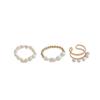 Dongdaemun Irregular Pearl Circle Three-Piece Ring Set for Women