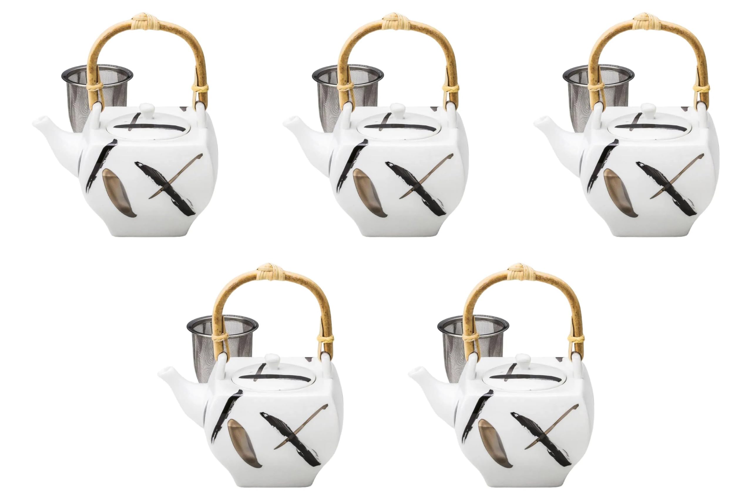 

Set of 5 Platinum ink brush square earthenware teapots basket Earthenware teapot Setomonohonpo (с ситечком) [14×11×10,3 см (550cc)] платиновый