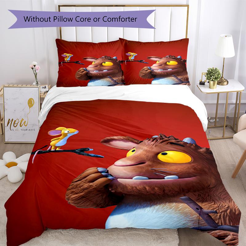 Set Biancheria da Letto Il Gruffalò 3 Pezzi Copripiumino Chiusura Include 1 Copripiumino & 2 Federe, Morbido e Confortevole per Tutte le Stagioni.