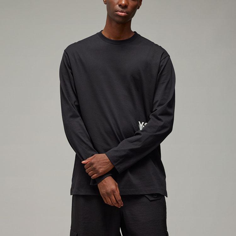 Y-3 Gfx Ls Tee Logo Print Crew Neck Long Sleeve T-Shirt Unisex Tops Black IZ3122