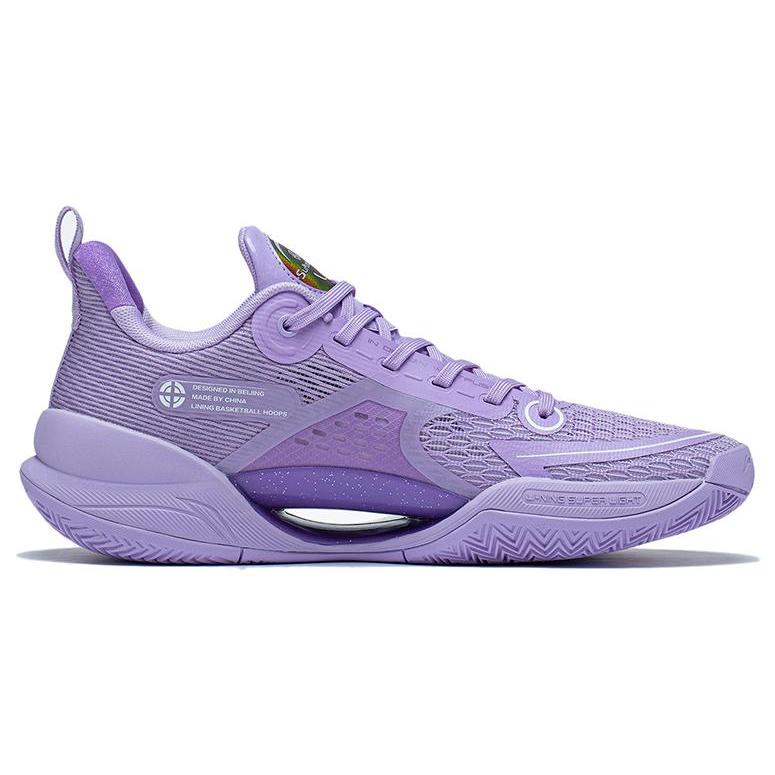 New LINING Super Light V2 Basketball Shoes Men Low Top Purple ABAT029-5