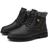 Men's All-match Geniune Leather Outdoor Ankle Boots Winter Warm Soft Plush Lining Snow Boots