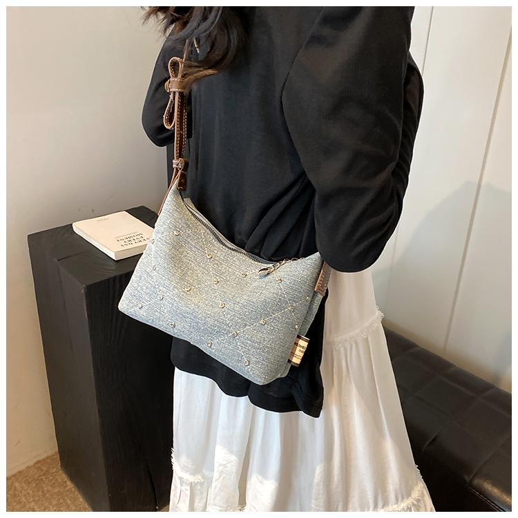 Women's Denim Summer 2024 Fashion Crossbody Handbag - Niche Design Dumpling Bag