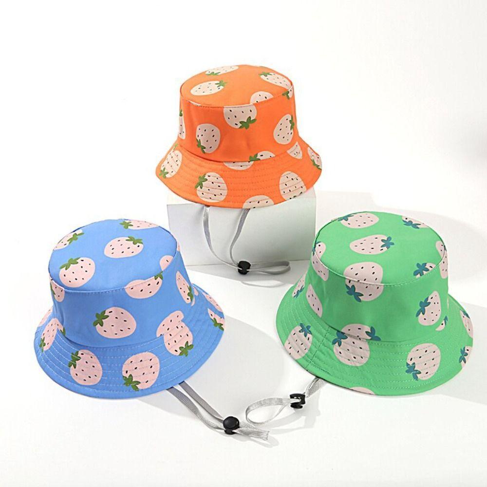 Fruit Pattern Sun Cap Cotton Panama Hat New Beach Cap Girls Boys