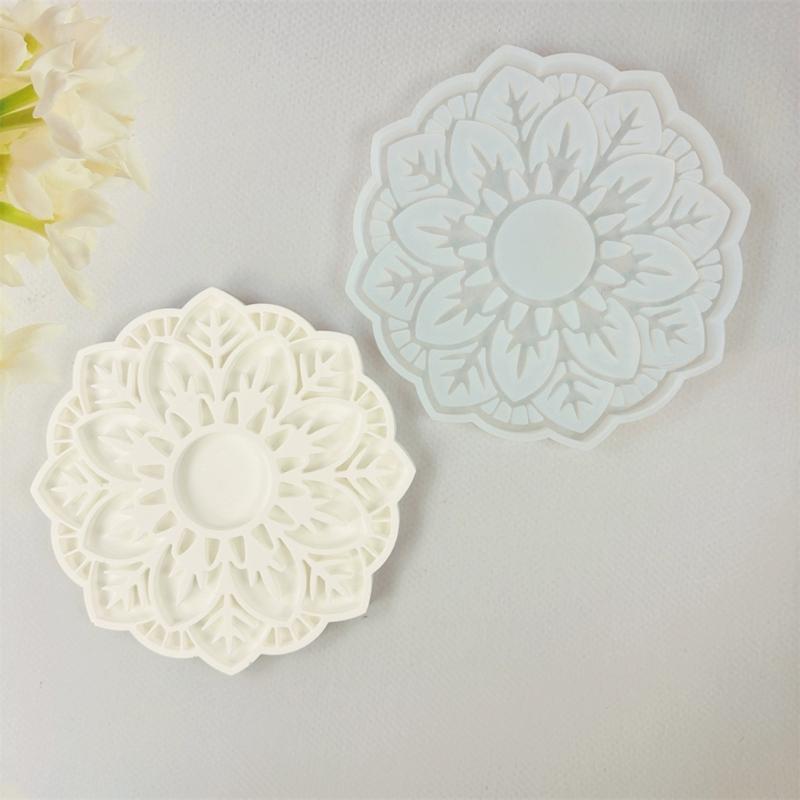 Gypsum Candlestick Silicone Mold Candle Base Mould Sunflower Candle Holder Molds Ornaments Home Decorations Mould