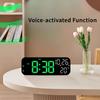 12/24H Format LED Electronic Clock Voice Control Alarm Clock Simple Desk Clock  Office Decor
